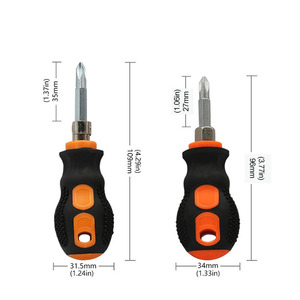 Alta calidad personalizable OEM Mini Phillips Ph2 cromo enchufe Stubby destornillador Industrial DIY plástico Torx/<span class=keywords><strong>POzi</strong></span> - Product Image 6
