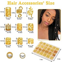 220 Pièces Kit DIY Dreadlocks Accessoires Cheveux Tresses Anneaux Perles Tubes Fleurs Blond Printemps