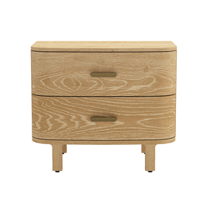 Nightstand In Natural Oak With Two Drawers For <b>Under</b> <b>Bed</b> <b>Storage</b> - Product Image 1