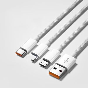 Лидер продаж <span class=keywords><strong>3</strong></span>-в-1 Универсальное зарядное устройство USB многофункциональный зарядный кабель для передачи данных для iPhone Micro USB Type-C с нейлоновым плетением - Product Image 6