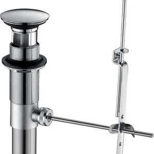 Samiyah Toilet Fittings Brass Basin Drain Coupling Waste Sink Valve Pop Up Waste Basin Drains with Lift Rod in Gunmetal