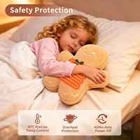 Décoration de Noël : Poupée en peluche chauffante en forme d'homme en pain d'épices, alimentée par USB, pour cadeau de vacances en famille, vente en gros