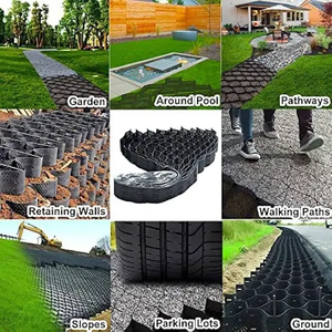 <span class=keywords><strong>Geocelda</strong></span> de HDPE negra de alta densidad tipo panal OEM para refuerzo de caminos, estabilizador de grava, muro de contención y taludes - Product Image 6