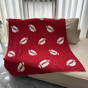 Temporada de fútbol Regalo de vacaciones <span class=keywords><strong>Casco</strong></span> de fútbol Reversible <span class=keywords><strong>Manta</strong></span> suave <span class=keywords><strong>Manta</strong></span> acogedora Castaño Rugby Fútbol <span class=keywords><strong>Manta</strong></span> polar - Product Image 3