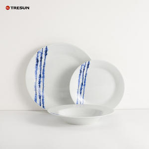 Ensemble de vaisselle en céramique à imprimé de fleurs artistiques, vaisselle durable pour les maisons modernes et l'utilisation quotidienne - Product Image 5