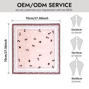 Foulard carré de luxe 70 cm 2026 en soie de mûrier 100 % imprimé numérique motif floral vintage, bandana en soie moyen pour femme, tour de cou - Product Image 4