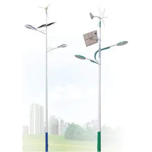 Solar Led Street Light Vertical High Cold Alpine Turbine Wind Generator Solar Hybrid Street Lighting 8m Road Lamp