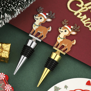 Christmas Reindeer <b>Wine</b> <b>Stopper</b> Gold Silver Metal Bottle Seal Christmas Gift - Product Image 1
