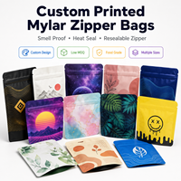 Sacs refermables en Mylar anti-odeur personnalisés de 3,5 g, pochettes plates imprimées pour bonbons, collations, thé, café et emballages végétaux