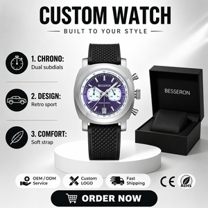 Reloj de Pulsera Cronógrafo Retro Premium con Movimiento Seiko VK64 y Correa de Fluororubber para Uso Empresarial y Deportivo - Product Image 2
