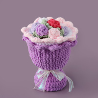 Bouquet de mariée en peluche tressé à la main, style sucette glacée, double face, grande fleur, style poupée, 20x22cm, pour la saison des mariages