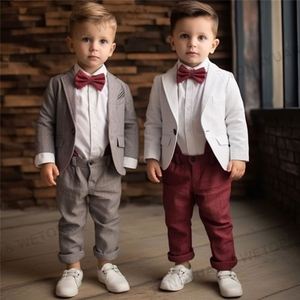 Custom Clothing <span class=keywords><strong>Manufacturers</strong></span> Wedding Suits for Baby Boys Outfits Roupa infantil para crianças 2 Sets Gentleman Wear Baby Suits - Product Image 2