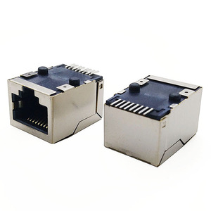 ขั้วต่อ Rj45ซ็อกเก็ตแม่เหล็ก100ฐาน-T มีแถบป้องกันรูปแมว8พอร์ตตัวเชื่อมอีเทอร์เน็ตแบบไม่นำสัญญาณ SMT 8พอร์ต - Product Image 1