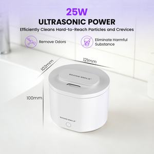 เครื่องทำความสะอาดฟันปลอมและเครื่องจัดฟันแบบพกพา ใช้คลื่นอัลตราโซนิก สำหรับใช้ในครัวเรือน - Product Image 3