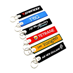 Embroidery Car <strong>Key</strong> Chain <strong>Key</strong> Id <strong>Label</strong> Tags Custom Logo Short Lanyards <strong>Key</strong> Tag Jet Tag for Airplane/Motorcycle Keychain - Product Image 1