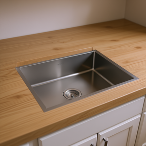 Fregadero de cocina bajo encimera de acero inoxidable 33x19x9, un solo tazón, diseño rectangular estilo granja, fácil de limpiar - Product Image 2