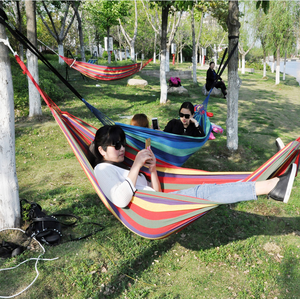 Hamac pour le jardin, les sports, le voyage, le camping, la balançoire, la toile et les rayures Hamac portable pour l'extérieur - Product Image 6