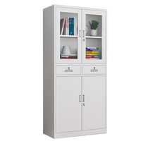 Armoire de classement en métal à deux tiroirs avec serrure à clé pour bureau, école, cuisine