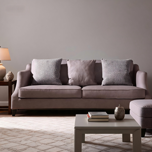 3 Seater Solid Oak Wood Frame French Country Linen <b>Sofa</b> for Living Room - Product Image 2