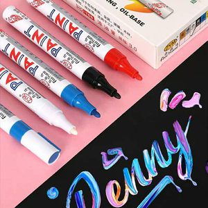 Ensemble de stylos à peinture permanents à séchage rapide 6 mm, 12 couleurs vibrantes, pour <span class=keywords><strong>album</strong></span> DIY, graffiti, lettrage de pneus de voiture, surfaces en papier - Product Image 4