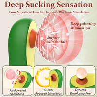 Avocado Sexspielzeug Vibrator für Frauen, Niedlicher Fruchtform-Mini-Klitoris-Saugvibrator, Silikon-Klitoris-Nippel-Stimulator für Paare