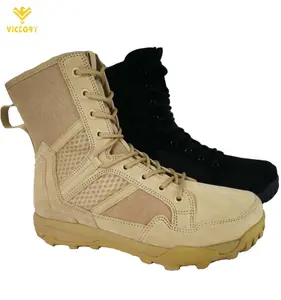 8' inch black and beige security boots for outdoor,men's ankle boots different upper