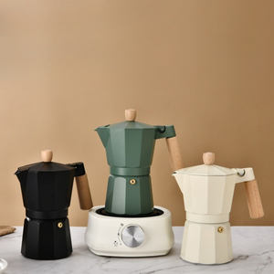Cafetera <span class=keywords><strong>Moka</strong></span> Italiana con mango de haya nueva para café expreso - Product Image 5