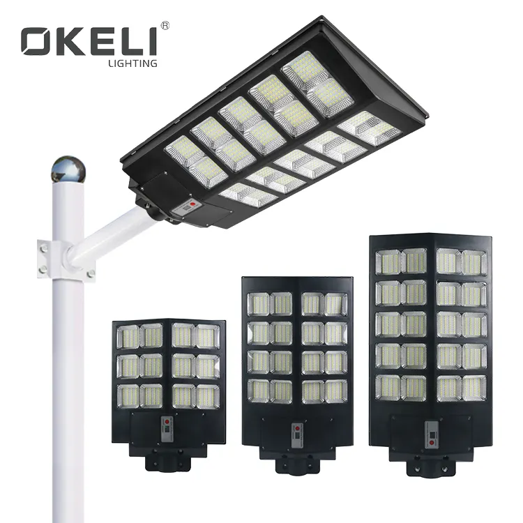OKELI Coronation Street Light Outdoor 180watt 240watt 300watt Garden All In One Led Solar Street Lamp