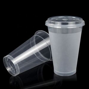 Vasos Desechables de Plástico PP con Logotipo Impreso, Transparentes o Esmerilados, de 12/16/20/24 oz, para Té de Burbujas Boba, Café Caliente, con Tapas, Venta al Por Mayor - Product Image 2
