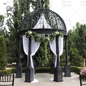 BLVE - Gazebo de Metal de Lujo de Estilo Europeo para Jardín Exterior, Gazebo de Hierro Forjado Blanco con Domo - Product Image 3