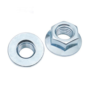 Écrous hexagonaux à bride galvanisés DIN6923 M5 M6 M8 M10 M12 avec rondelle anti-desserrage, qualité A, zingués, métriques - Product Image 1