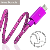 Câble Micro Usb, 0.2m/1m/2m/3m, en Nylon tressé, modèle classique, bon marché, pour synchronisation de données, volume V8, en vrac