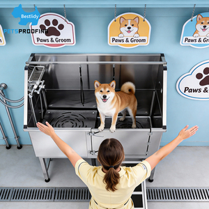 Bañera Sostenible y Portátil de Acero Inoxidable para SPA y Aseo de Perros, Estación de Lavado para Mascotas con Lavabo, Productos para el Baño de Mascotas - Product Image 1