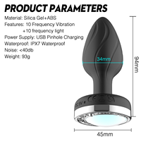 Großhandel 10-Modus LED-Lichter Analplug Vibrator Masturbatoren Fernbedienung Butt Plug Sexspielzeug für Frauen und Männer