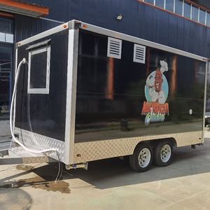 Grand chariot de restauration rapide mobile en acier inoxydable pour la cuisine en aluminium Remorques Shawarma Food Truck avec cuisine complète sur roues à vendre - Product Image 5