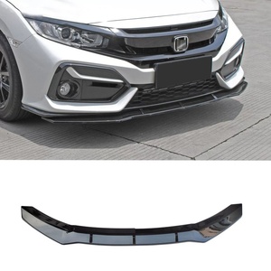 Welta Ready Ship High Quality ABS+PP 2 Piece Black Front <b>Splitter</b> Bumper Lip for 10th for 2016-2021 New Bolt-On - Product Image 1