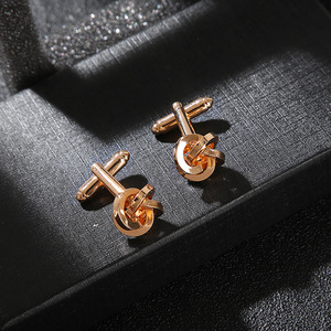 <span class=keywords><strong>Gemelos</strong></span> clásicos franceses, camisas de esmoquin, regalo de boda de negocios, joyería, Color dorado y plateado, Material de cobre, <span class=keywords><strong>gemelos</strong></span> con <span class=keywords><strong>nudo</strong></span> - Product Image 5