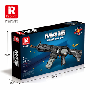 Reobrix 77004 Militaire DIY M416 Sniper Écologique En Plastique Armas de Jouets Pistolet Modèle Building Block ensembles - Product Image 3