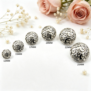 Vintage Hollow Out Round Metal <b>Buttons</b> Multi‑Tone Plated Shank Fastener <b>Buttons</b> For Jacket Blazer Clothing Accessories - Product Image 1