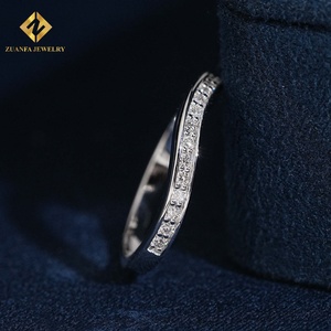 Anillo de boda curvado en forma de V con diamantes cultivados en laboratorio, anillo de compromiso y eternidad para mujer - Product Image 3