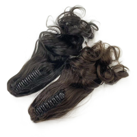 Extensions de queue de cheval droites avec cordon de serrage pour cheveux humains avec pinces, pince à griffes, extension de queue de cheval