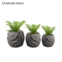 Ventes en gros de pots de fleurs et de jardinières en fibre de verre imitation roche, écologiques, décoratifs, vintage, de grande taille, pour l'intérieur, avec couleur personnalisée
