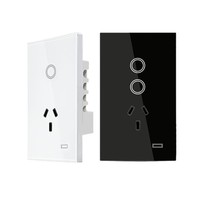 Interrupteur et prise intelligents WIFI 240V aux normes australiennes, panneau tactile en verre, commande à distance par application, commande vocale, protection ignifuge