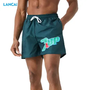 Custom Logo Silk Screen Summer Nylon 5 Inseam Sport Fitness Jogging Running Workout Quick Dry Gym Shorts For Men