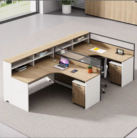 Système de cloisonnement pour poste de travail de bureau avec panneau de séparation en verre modulaire et cadre en aluminium pour utilisation en cubicle multi-personnes