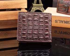 Nouveaux portefeuilles en cuir de crocodile véritable de luxe pour hommes RFID bloquant les porte-cartes Type de fermeture ouverte Alligator de courte longueur - Product Image 3