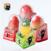 Pabrik PoPI CAT Es Krim Bentuk 3D Rasa Stroberi Segar, Leci, Persik, Nanas, Camilan Beku