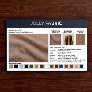 ผ้า JOLLY FABRIC NS Terry Technical Knit 240 GSM 60 นิ้ว ผ้าถักยืดหยุ่น ระบายอากาศได้ดี ลายตาราง เหมาะสำหรับชุดกีฬาและชุดลำลองสำหรับเด็กผู้หญิง - Product Image 1