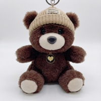 Mini porte-clés en peluche ours en coton PP, super doux, parfumé, style apaisant, collection mignonne