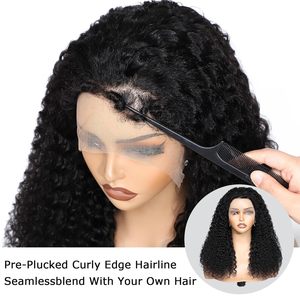 Parrucche di capelli umani ricci afro kinky 4C con bordi naturali, frontale in pizzo HD 13x4 <span class=keywords><strong>trasparente</strong></span> senza colla, all'ingrosso, prodotte in fabbrica - Product Image 2